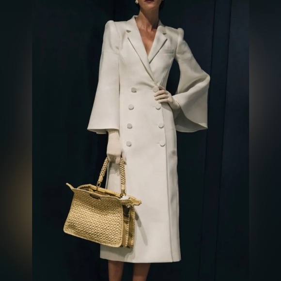Fendi Jackets & Blazers - Fendi cream runway Double breasted wool Twill coat EU42/US6